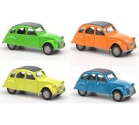 KAJGL-Lot De 4 Voitures Miniatures Compatible Avec Citroën 2Cv Échelle 1:64 3 Inches 7,5Cm Norev-191027