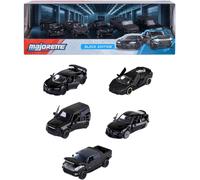 KAJGL-Lot De 5 Voitures Noires En Métal Avec Roue Libre,Suspension Et Partie Ouvrante,Pour Collectionneurs Et Enfants À Partir De 3 Ans,7,5 Cm Chacune