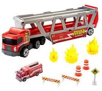 KAJGL-Matchbox Transporteur De Véhicules De Secours Pouvant Contenir 16 Voitures,Camion De Pompier Et 8 Accessoires Inclus,Jouet Pour Enfant Dès 3 Ans,Gwm23
