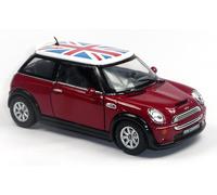KAJGL-Modèle De Voiture Compatible Avec Mini Cooper S Uk.Voiture Jouet À L'Échelle Avec Portes Qui S'Ouvrent.Modélisation Automobile.(Uk Rouge)