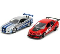 KAJGL-Toys Fast& Furious Twin Pack 1:32 Wave 4/2-Voiture Miniature-Kit De Jeu