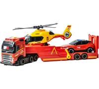 KAJGL-Ume 203717005Si5 Camion De Sauvetage 40 Cm,Camion De Jeu,Lumière Et Son,Remorque,Rampe De Lancement,Hélicoptère Ume Et Voiture,Jouet Pour Enfants À Partir De 3 Ans