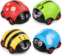 KAJGL-Voiture Bebe,4 Pièces Petites Voiture Enfant,Pull Back Voitures Ensemble De Mini Voiture Enfants Jouets Friction Véhicules Cadeaux Pour Enfants Bébés Garçons Filles À Partir De 1 2 3 Ans