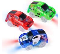 KAJGL-Voiture De Course Électriques Circuits De Voitures Enfant Voiture Lumineuse Tracks La Voiture Pack De 3 Les Jouets Voitures De Piste Automatique Voiture De Chemin De Fer Avec 5 Led Lumières