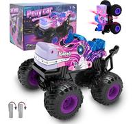 KAJGL-Voiture Télécommandée Fille,Voiture Telecommandé,2.4Ghz 1:20 Monster Truck Avec Led,Musique Et 2 Batteries,360°Rotation Voiture Rc,Licorne Jouet,Cadeau Pour Enfants De 4 5 6 8 Ans