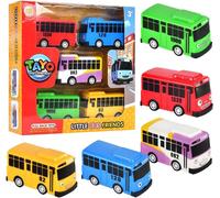 KAJGL-Voitures De Jouet,5Pcs Autobus Voiture Jouet Mini Voitures À Tirer Modèle De Bus De Jouets Friction Véhicules Petite Voiture Ensemble De Véhicules Jouets Autobus Pour Enfants À Partir De 3 Ans