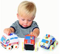 KAJGL-Voitures En Tissu À Friction Molto Cars&Fun.Jouet Mou Indiqué Pour Bébés À Partir D'1 An,Développe La Motricité Fine.Amovible Pour Le Lavage.