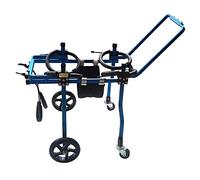 KAJILE Ajustable Support complet 4 Roues Chien handicapé Chaise roulante,Chariot pour animaux compagnie,Handicap des membres antérieurs ou Corps entier paralysie,Réhabilitation Formation,S