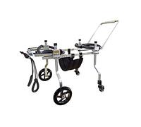 KAJILE Ajustable Support complet 4 Roues Chien handicapé Chaise roulante,Chariot pour animaux compagnie,Handicap des membres antérieurs ou Corps entier paralysie,Réhabilitation Formation,XXS