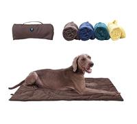 KAJILE Couverture pour Chien et Chat Imperméable et Pliable,Tapis de Voyage,Camping et Extérieur Facile à Nettoyer,Plaid Chauffant pour Chiens Moyens et Grands,95 x 65 cm,Marron
