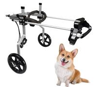 KAJILE Fauteuil Roulant réglable à 2 Roues pour Chien, Taille XS-3 pour la rééducation des Pattes arrière des Chiens handicapés, Hauteur 25-32cm, Largeur 8-12cm, Longueur 15-22cm.