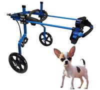 KAJILE Fauteuil Roulant réglable à 2 Roues pour Chien,Taille XXS-3 pour la rééducation des Pattes arrière des Chiens handicapés,Hauteur 22-27cm,Largeur 6.7-10.7cm,Longueur 12-17cm