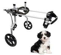 KAJILE Fauteuil Roulant réglable à 2 Roues pour Chien, Taille XXXS-1 pour la rééducation des Pattes arrière des Chiens handicapés, Hauteur 13-17cm, Largeur 9-12.5cm, Longueur 10-15cm.