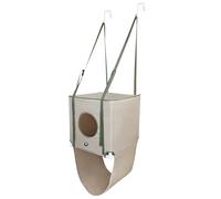 KAJILE Maison Hamac pour Chat,Cadre d’Escalade Suspendu pour Chat,Esquiver la Cabane,Ferme et Respirant,Réglable,Kaki