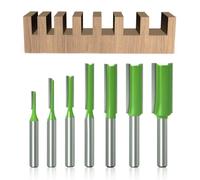 kajkey® 7Pcs Fraise droite à queue de 6 mm, Fraise Droite Defonceuse, pour Bois Carbure de TungstèNe Outil de Travail Du Bois, Routeur Droite à Simple Duble Flûte à Bois,3mm 4mm 5mm 6mm 8mm 10mm 12mm…