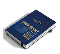 KaKa Dragon Agenda académique 2026 journalier format A5 (416 pages), pages au format A5 (416 pages), intercalaires pour chaque mois, poche intérieure, fermeture élastique, couverture rigide (bleu)