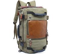 KAKA Sac à dos de voyage convertible durable pour ordinateur portable de 15,6" pour homme et femme (taille M, 35 L), L-vert, 22.5inch, Sac à dos de voyage