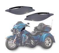 KAKABAS Lot de 2 déflecteurs d'air latéraux fumés foncés compatibles avec Harley Davidson Electra Glide Street Glide Trike 2014-2022 - Bouclier latéral réglable de carénage de Moto