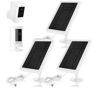 Kakajuelo Panneau solaire pour batterie Spotlight Cam, chargeur de caméra Ring extérieur, chargeur solaire Ring - Compatible avec Ring Spotlight Cam, Stick Up Cam, Reolink Argus Pro, lot de 3 (blanc)