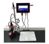 KAKAK Imprimante à Jet d'encre Thermique en Ligne, codeur Automatique 28 Langues, 12,7 mm/25,4 mm, Date d'expiration pour Le Code-Barres Texte(5 inch Printer 12.7)