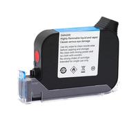 KAKAK Imprimante à Jet d'encre Thermique Portable JS12 JS12M 600 DPI 12,7 mm Cartouche d'encre EcoSolvent à séchage Rapide Mini imprimante Noir Rouge Bleu Blanc pour Le Code-Barres Texte(Blue)