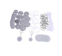 KAKAK Kit de Boutons Porte-clés DIY 58 mm, Miroir, décapsuleur for Machine à fabriquer des Boutons, Badges, Presse, 100 Ensembles pour des créations Artisanales personnalisées(100PCS Iron 58MM)