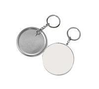 KAKAK Lot de 100 Badges Ronds en Plastique et métal, 44 mm et 58 mm, for Porte-clés, épingles, Boutons, pièces de Rechange pour des créations Artisanales personnalisées(58MM Metal -100PCS)