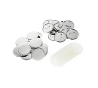 KAKAK Lot de 100 Boutons en métal for Badges, 25 mm, 32 mm, 37 mm, 44 mm, Vierges, for Loisirs créatifs et création de Badges pour des créations Artisanales personnalisées(25mm)
