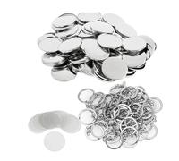 KAKAK Lot de 100 pièces de 44 mm et 58 mm for Badges en métal et Plastique, for la Fabrication de Badges à Base de Fer pour des créations Artisanales personnalisées(58MM Metal -100PCS)