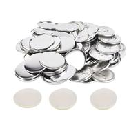 KAKAK Lot de 100 pièces de Badges métalliques de 25 à 75 mm, pièces Vierges for la Fabrication de Badges à Base de Fer pour des créations Artisanales personnalisées(75MM)