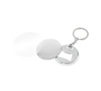 KAKAK Lot de 50 Porte-clés en métal, 44 mm et 58 mm, décapsuleur, Bouton, Badge, pièces, Fournitures de Fabrication de Badges et de Boutons pour des créations Artisanales personnalisées(50pcs 58mm)