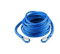 KAKAK Rallonge de câble de treuil extérieur 9 mm x 15 m, en polymère, for remorque, Tout-Terrain, VTT, UTV Haute ténacité(Blue)