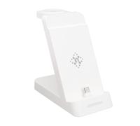 KAKAKE Station de Charge 3 en 1, Support de Chargeur sans Fil pour iOS, Support de Chargeur de Voyage pour Un Espace Minimal, Matière Plastique (Blanche)