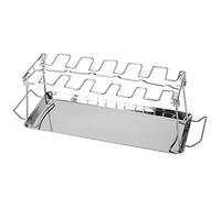 KAKAKE Support étagères pour Cuisses d'ailes de Poulet, Rôtissoire Verticale en Acier Inoxydable avec Ustensiles de Cuisson pour Gril