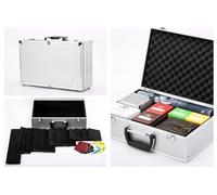 KakapopoTCG Silver TC-A5B Boîtier de rangement de table avec cloisons coulissantes pour jeux de rôle TCG, Deck Box, jeux de cartes, MTG, Magic, FaB, YGO, FaB, Dominion, Jeux de société.