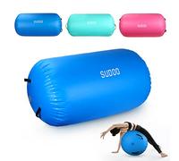 KAKASA Rouleau de gymnastique gonflable, rouleau d'air, rouleau de gymnastique, rouleau d'équilibre, rouleau de yoga, cylindre en PVC, colonne d'exercice à la maison (120 x 90 cm, bleu)