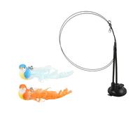 KAKASEA Double tige colorée pour oiseaux et chats avec fil à ressort flexible et base ventouse antidérapante pour chaton
