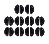 KAKASEA Lot de 10 paires de plaquettes de nez autocollantes fines en silicone souple pour lunettes de vue Noir
