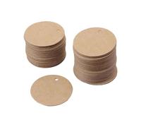 KAKASEA Lot de 100 étiquettes rondes en papier kraft avec trou - Marron - 3,5 cm - Pour loisirs créatifs et arts