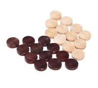 KAKASEA Lot de 24 pièces de damier de backgammon en bois empilables pour jeu de société