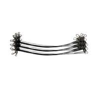 KAKASEA Lot de 40 bas de ligne de pêche en acier à haute teneur en carbone avec émerillons anti-morsure en acier durable pour les poissons à dents en eau salée et douce