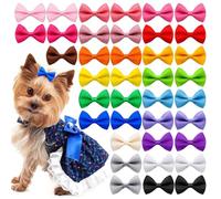 KAKASEA Lot de 50 pinces à cheveux pour animaux de compagnie - Couleur aléatoire - Doux et charmant - Ruban à cheveux pour chats et chiens - Accessoires de mode