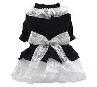 KAKASEA Robe tutuu pour chien en velours avec nœuds pour chien - Robe de princesse pour chiot - Costume pour chien