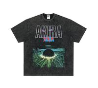 kakazoomm store 2025 Japanese Anime Kaneda Shoutarou Summer Spring Black Washed T-Shirt Cartoon Graphic Short Sleeved for Fans