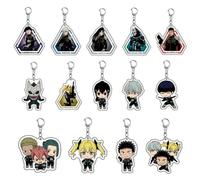 kakazoomm store Cartoon 14Pcs Kaiju Manga no 8 Porte-clés Hibino Kafka Sac à dos Ins Accessoires Anime Périphériques Pendentifs
