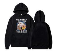 kakazoomm store Je suis Pibble Lave-Moi Le Ventre Sweat à Capuche Humoristique avec Motif Hippopotame en Velours et Slogan Goofball