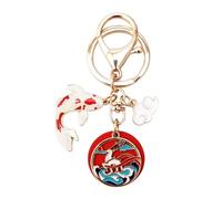 kakazoomm store Porte-clés Dragon Chinois Porte-clés Poisson Carpe Koi avec breloque en émail et pendentif Phoenix Porte-clés Cerf Traditionnel Style Asiatique Décoration à suspendre
