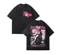 kakazoomm store T-Shirt à Manches Courtes Style Urbain Ample, imprimé Dan Da, délavé rétro, en Coton 100%