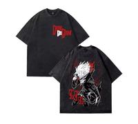 kakazoomm store T-Shirt à Manches Courtes Style Urbain Ample, imprimé Dan Da, délavé rétro, en Coton 100%