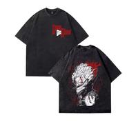 kakazoomm store T-Shirt à Manches Courtes Style Urbain Ample, imprimé Dan Da, délavé rétro, en Coton 100%